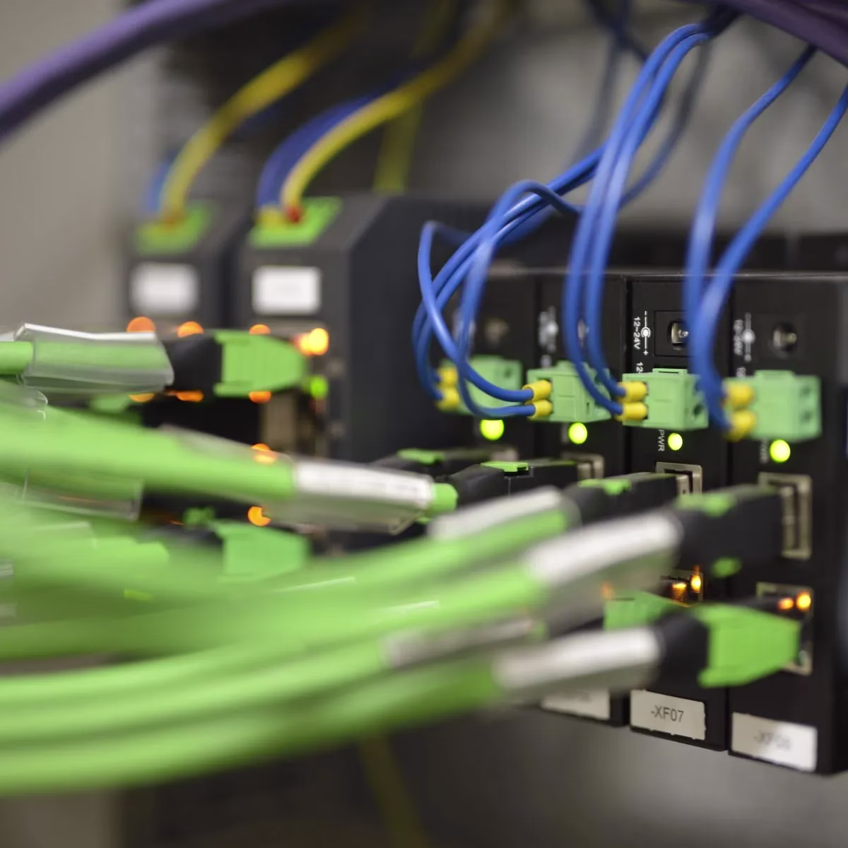 Industrial control cabling inside the 5North manufacturing system